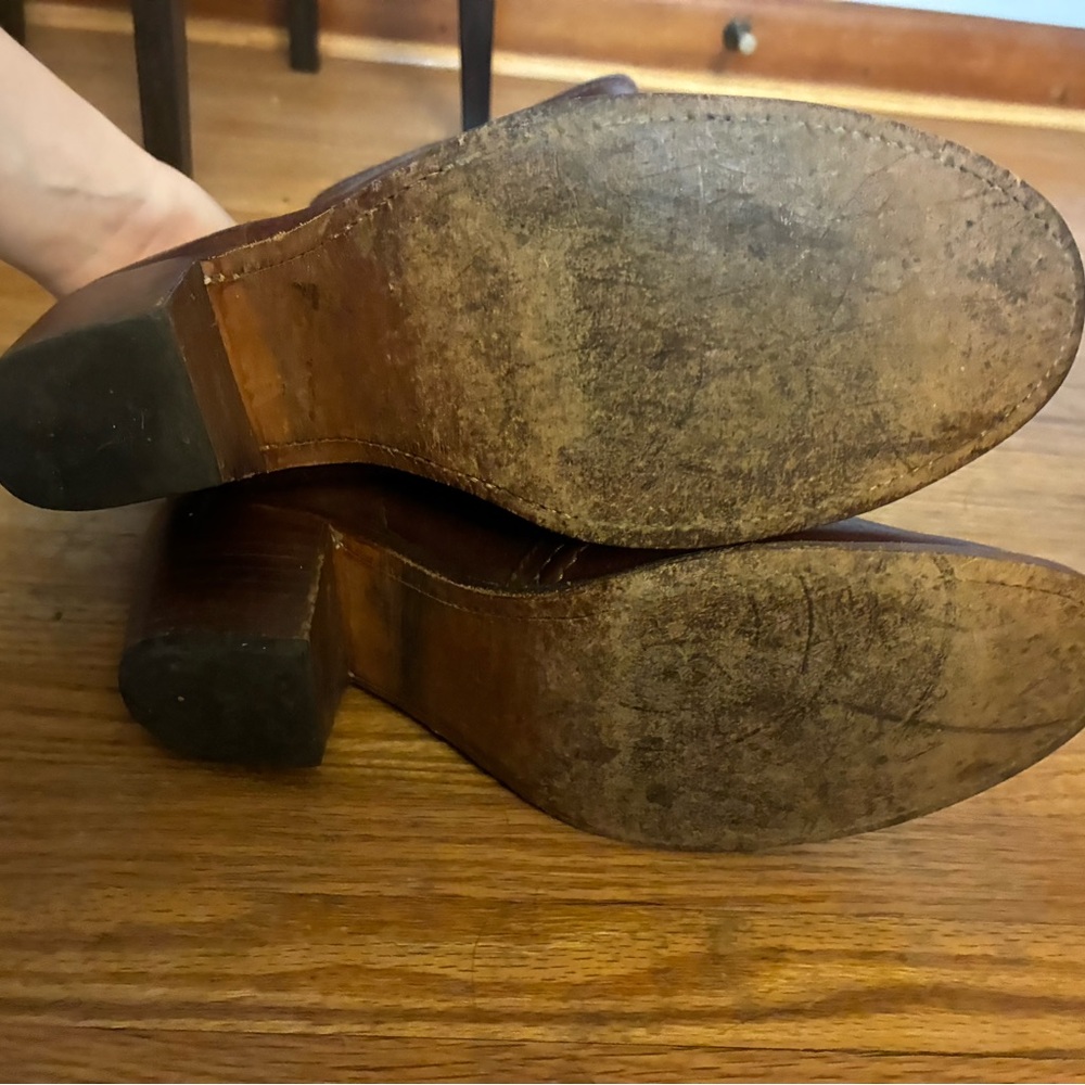 Frye Rich Brown Leather Heeled Boots - Picture 4 of 5